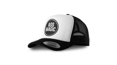 ASS MAGIC Flex Fit Foam Trucker Cap - Black/White-ASS MAGIC Chamois Cream