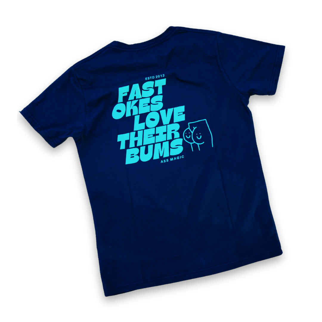 FAST OKES LOVE THEIR BUMS Tee - Navy